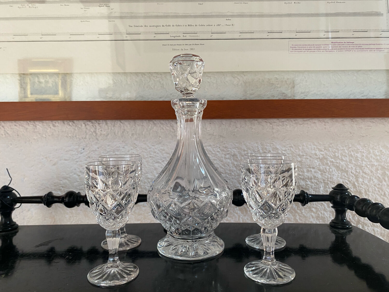 Bohemian crystal liqueur service