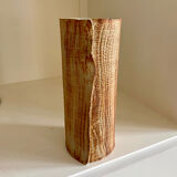 Contemporary ceramic vase, striated draped stoneware, signed