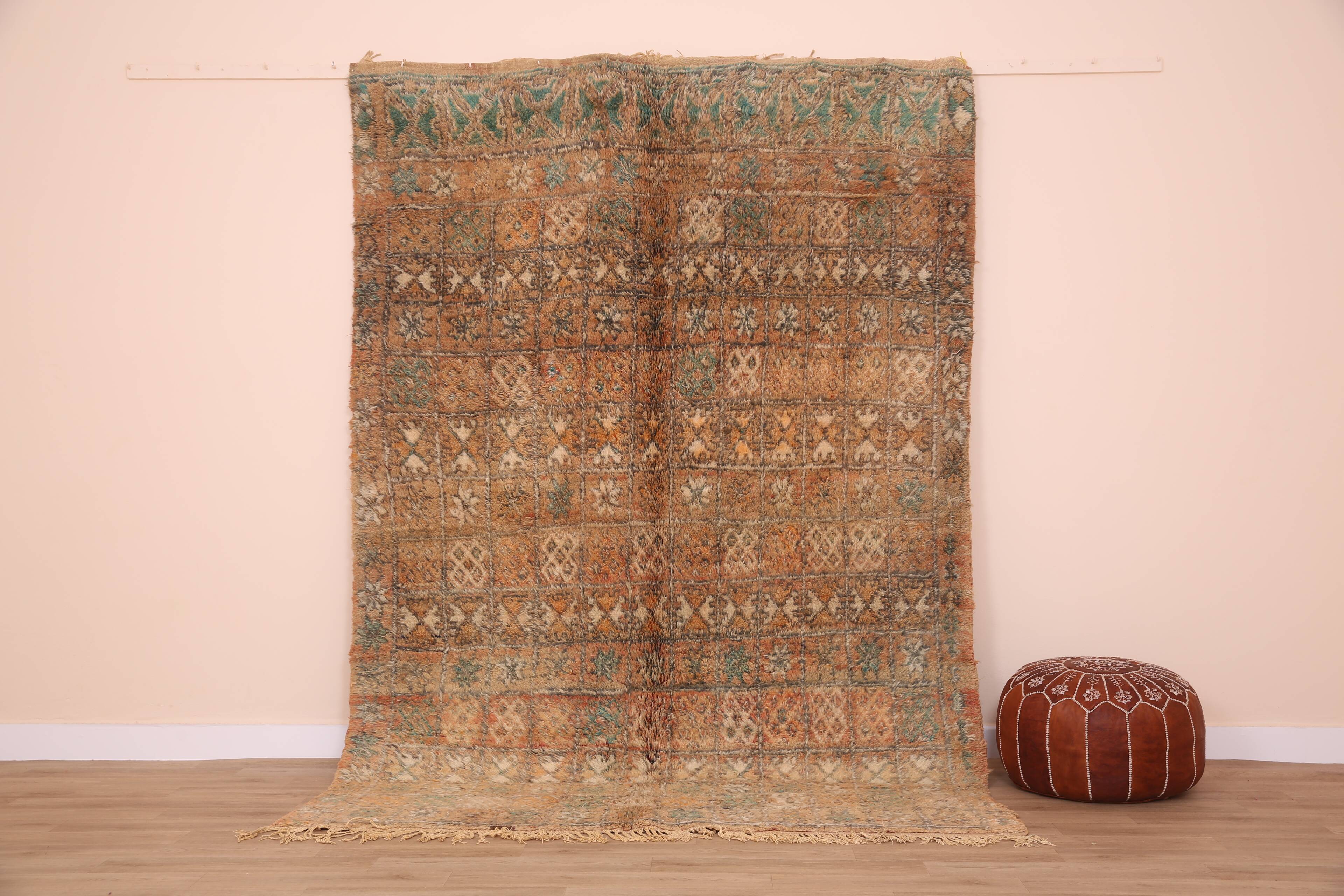 Peach Vintage Moroccan Rug 178 x 264 cm, Berber Wool Rug, Handmade Boho Rug