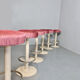 Midcentury design industrial barstools 'perfect pink'