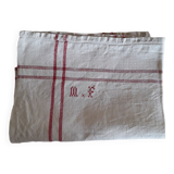 Linen tablecloth with monogram