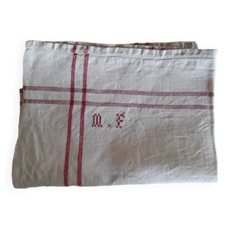 Linen tablecloth with monogram