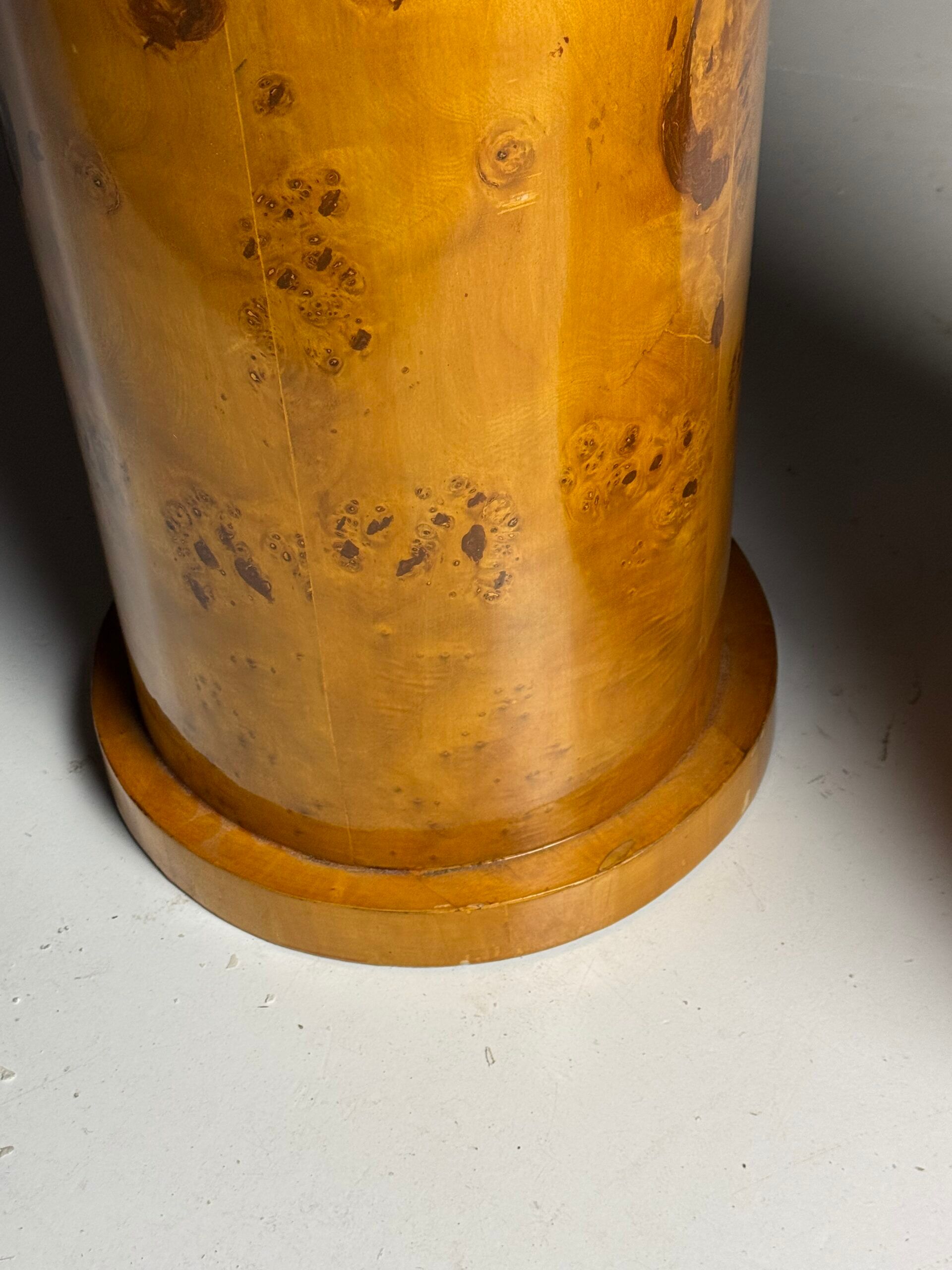 Burl wood veneered columns 20th century