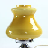 Lampes de table en crème opaline & chrome, Bulgarie années 1960