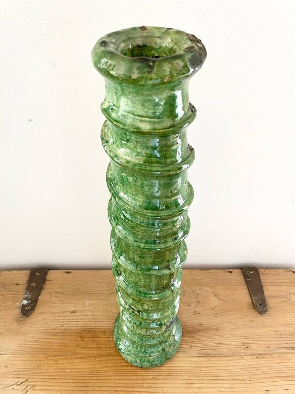 Bougeoir terre cuite vert 60 cm