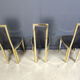 Vintage French brass dining chairs, set of 6 - 1970s