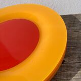 10 yellow and orange glass dinner plates