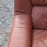 Pair of armchairs and De Sede sofa in cognac leather from the 70s/80s