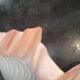 Ceiling light old pink opaline serrated handkerchief art deco 1930