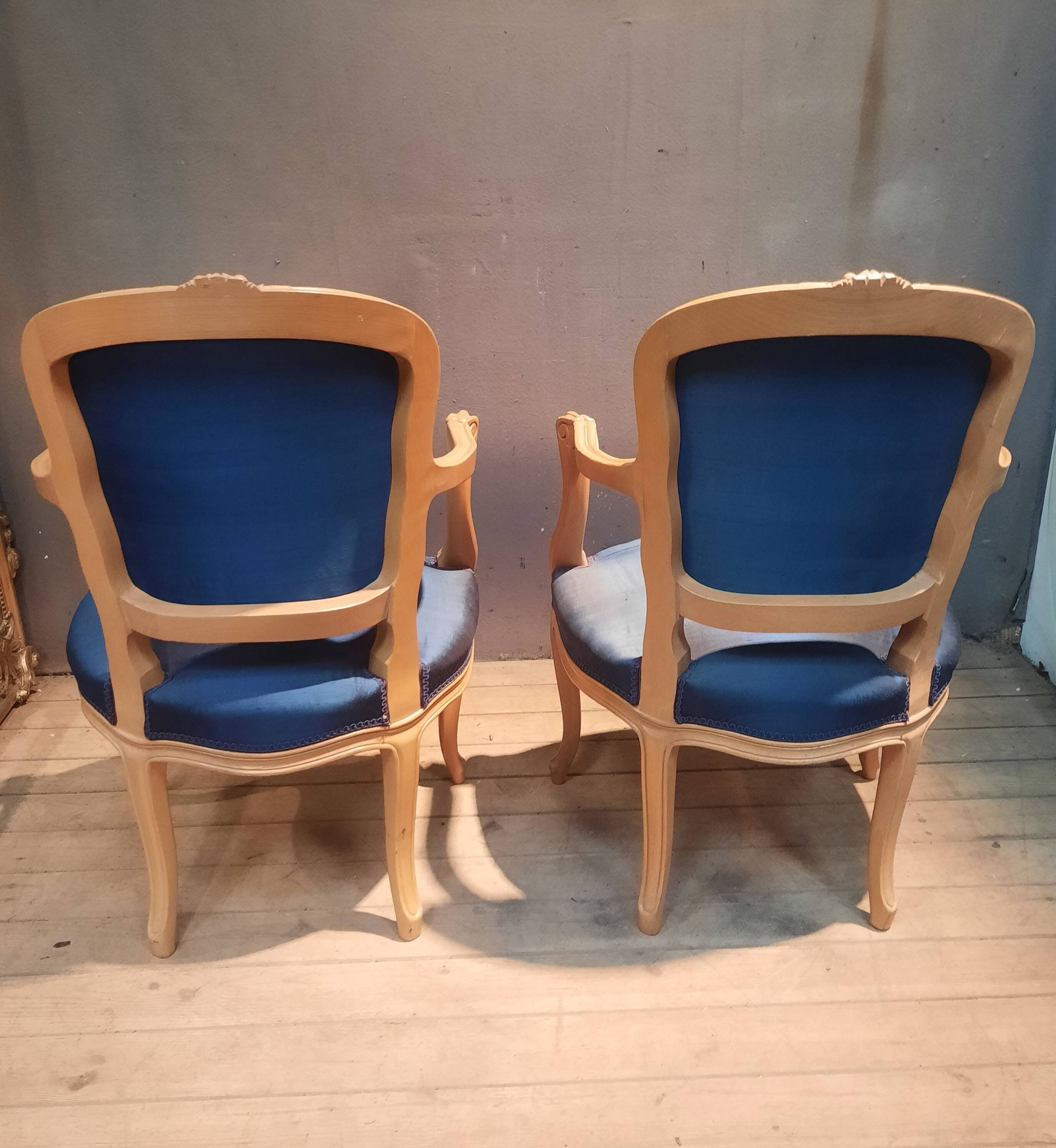 Pair of Louis XV style armchairs