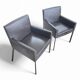 Pair manet minotti arm chairs 2004 / dark brown leather / chrome