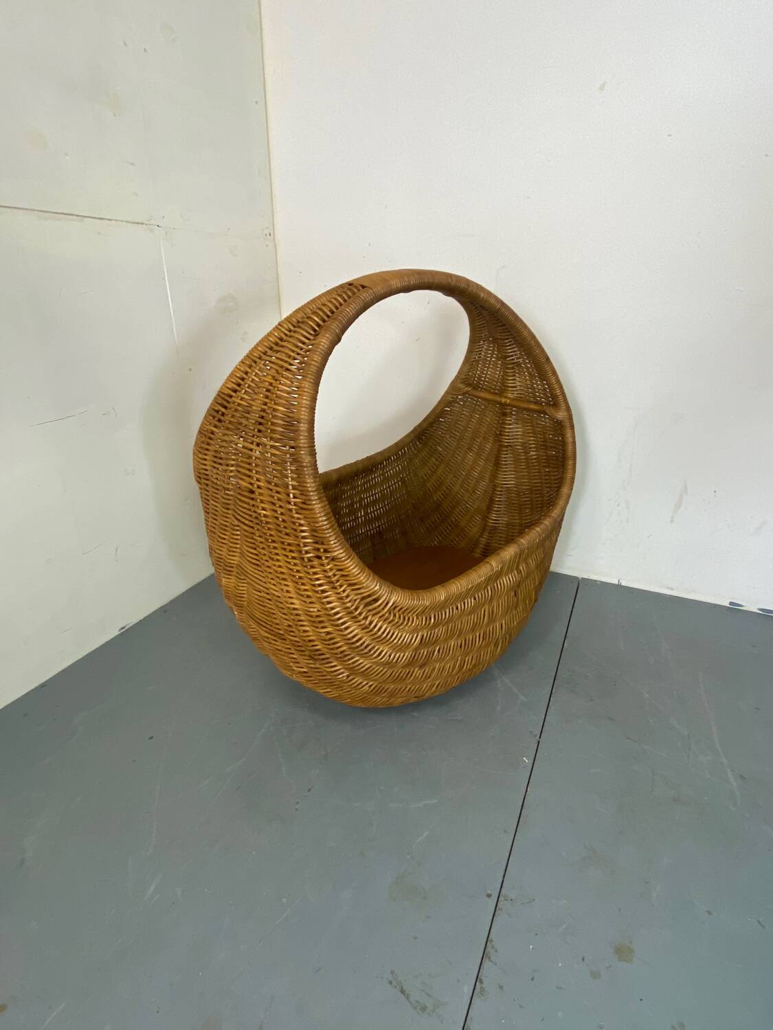 Vintage Wicker and Bamboo Basket Baby Bed  Netherlands, 1960s