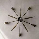 Mid-century Sputnik ceiling lamp brass 1950s