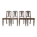 Suite de 4 chaises époque Art Déco en cannage