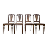 Suite de 4 chaises époque Art Déco en cannage