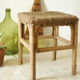 Vintage handcrafted bamboo and rope stool