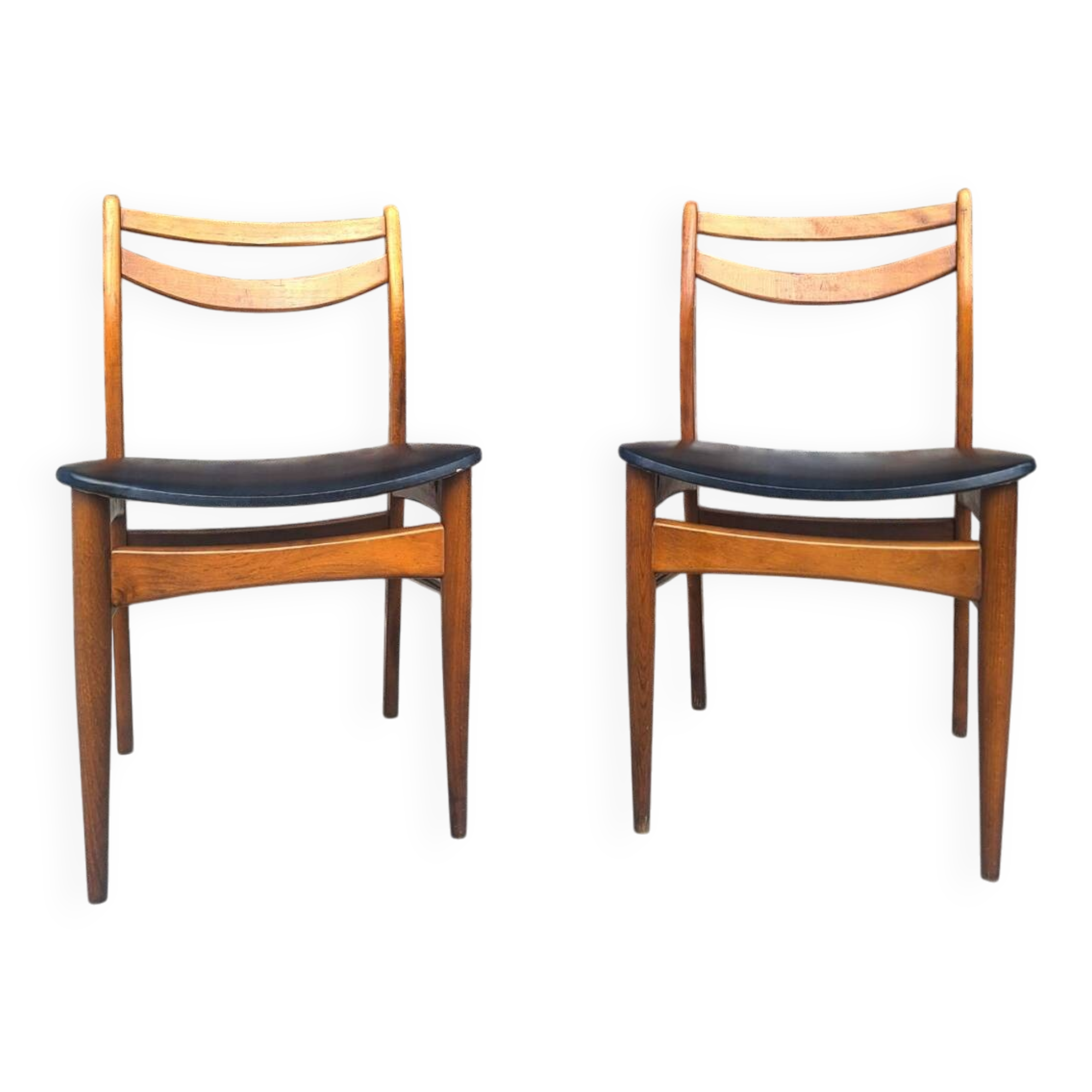 Paire de chaises vintage en teck, meubles sièges anciens