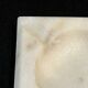 Vintage ashtray in white marble square 1970s Carrara Italy