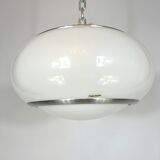Stilux Milano, white perspex and aluminum ceiling lamp from 60s