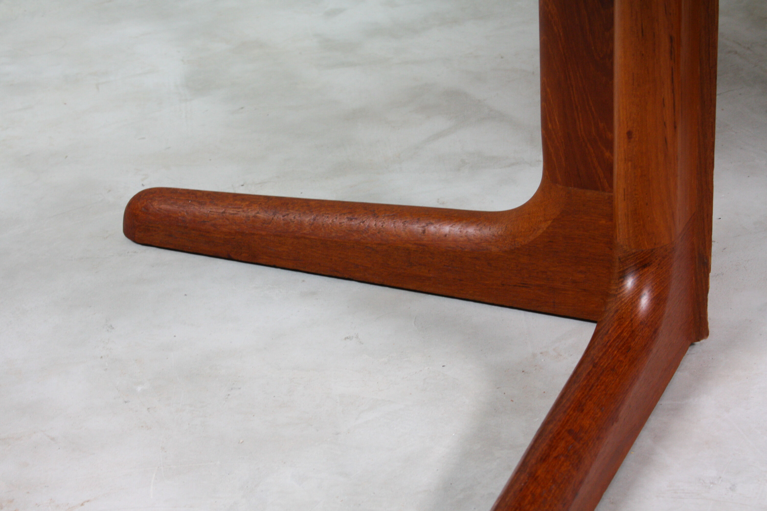 Round danish teak & white dining table, 1960s