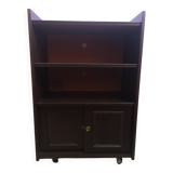 Vintage furniture, bookcase, TV or hi-fi system, sliding door with wheels