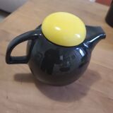 Théière en Céramique Noire et Jaune Design