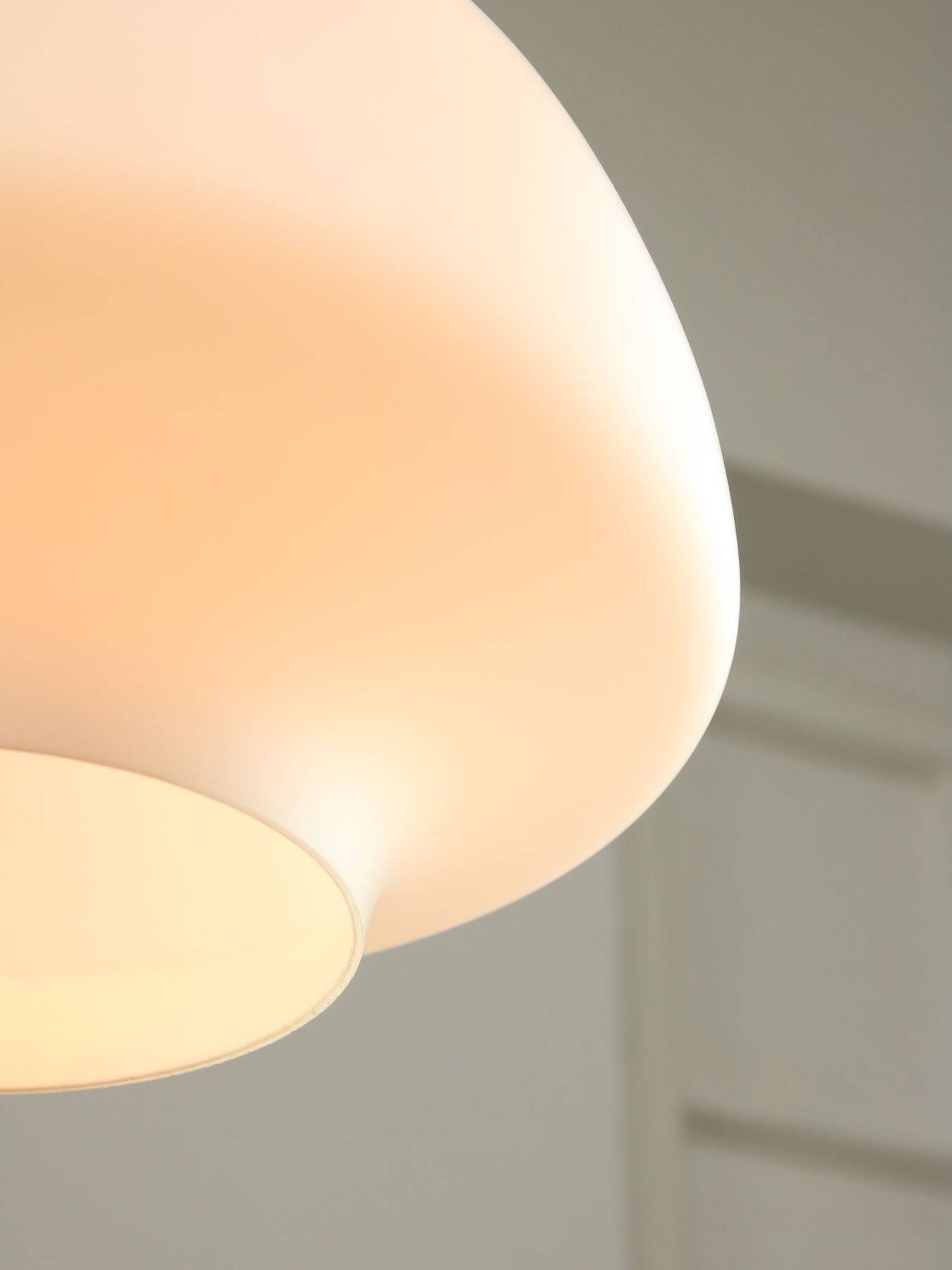 Mid-Century Modern Italian Opaline Glass and Brass Pendant Lamp