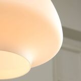 Mid-Century Modern Italian Opaline Glass and Brass Pendant Lamp