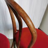 Set of 6 Vintage Bentwood Dining Chairs Set: 1970s , Red Uphols