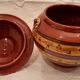 Old glazed terracotta lid jar, 25cm diameter, TBE