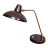 Articulated desk lamp in brass and black lacquered metal, 1950s