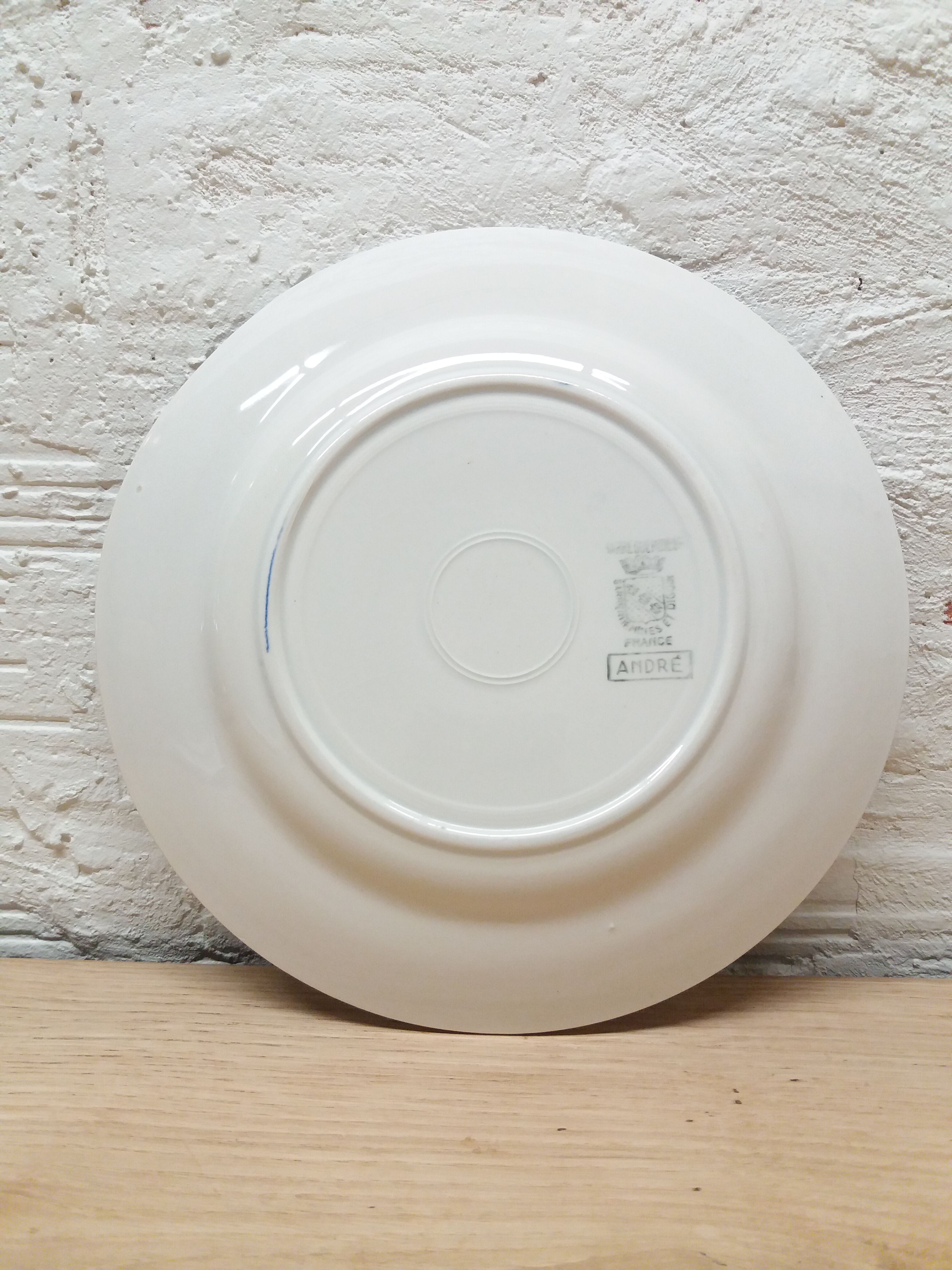 Pair plates flat blue flowers