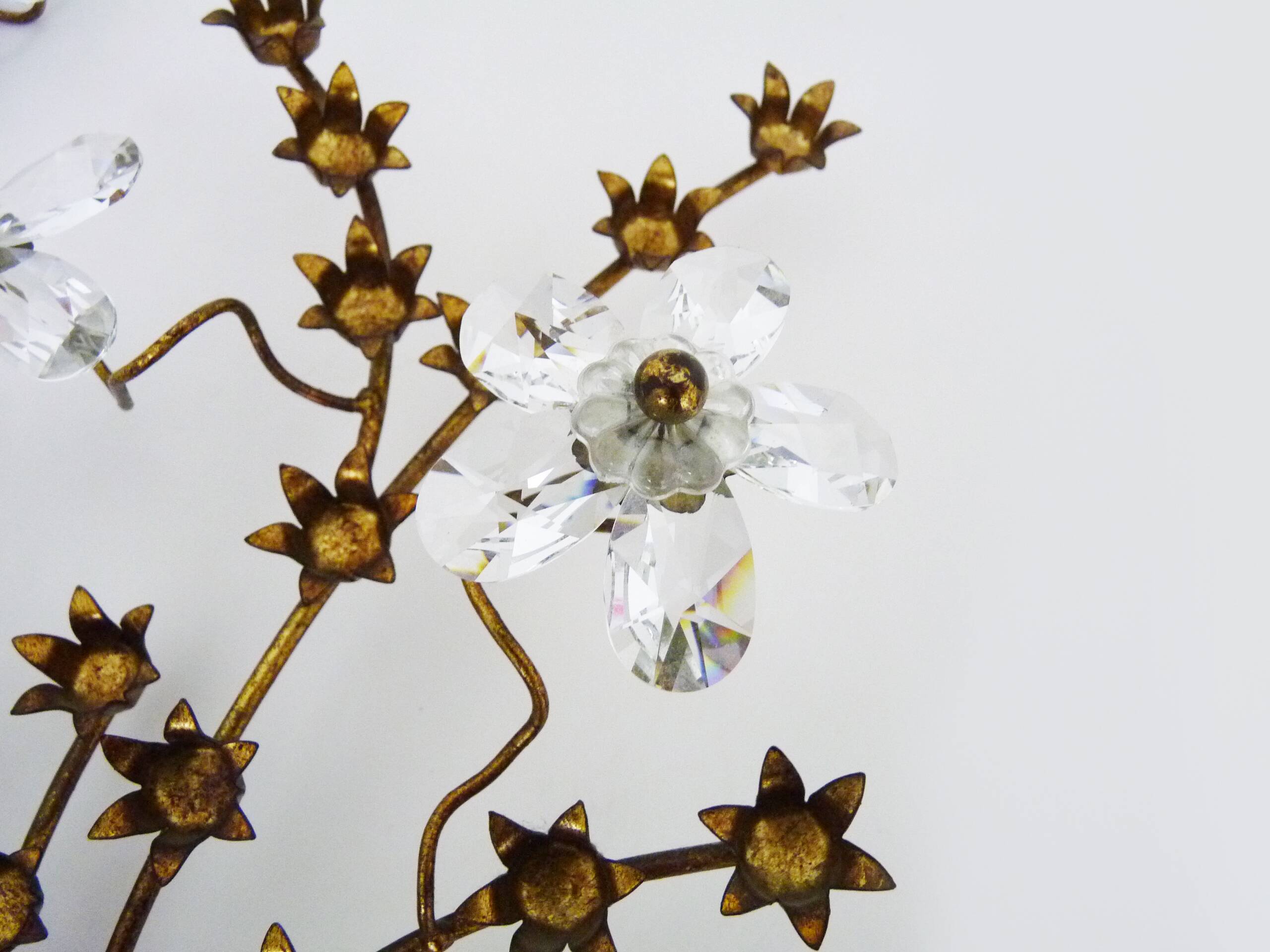 Magnificent vintage Italian wall light with Swarovski crystal, 1970s