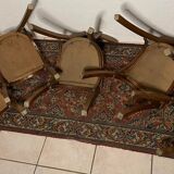 Set of 5 old wooden bistro chairs vintage "banana" folders