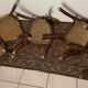 Set of 5 old wooden bistro chairs vintage "banana" folders