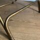 Chaise pliante vintage lafuma chantazur au tissu brodé fleuri