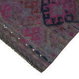 Handwoven vintage anatolian purple runner rug 78 cm x 311 cm