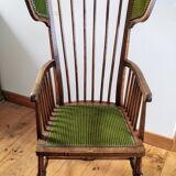 Spindle back arm chair with wings Arts and crafts style 1900s