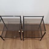 Pair of bedside tables, Italy, 70s/80s