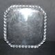 Old square tray in molded glass - liquor or fruit service 21.5cm