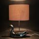 Italian Chrome Duck Table Lamp with Original Shade, 1970s