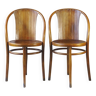Paire de chaises /fauteuils KOHN N°143 vers 1905 bistrot bois courbé