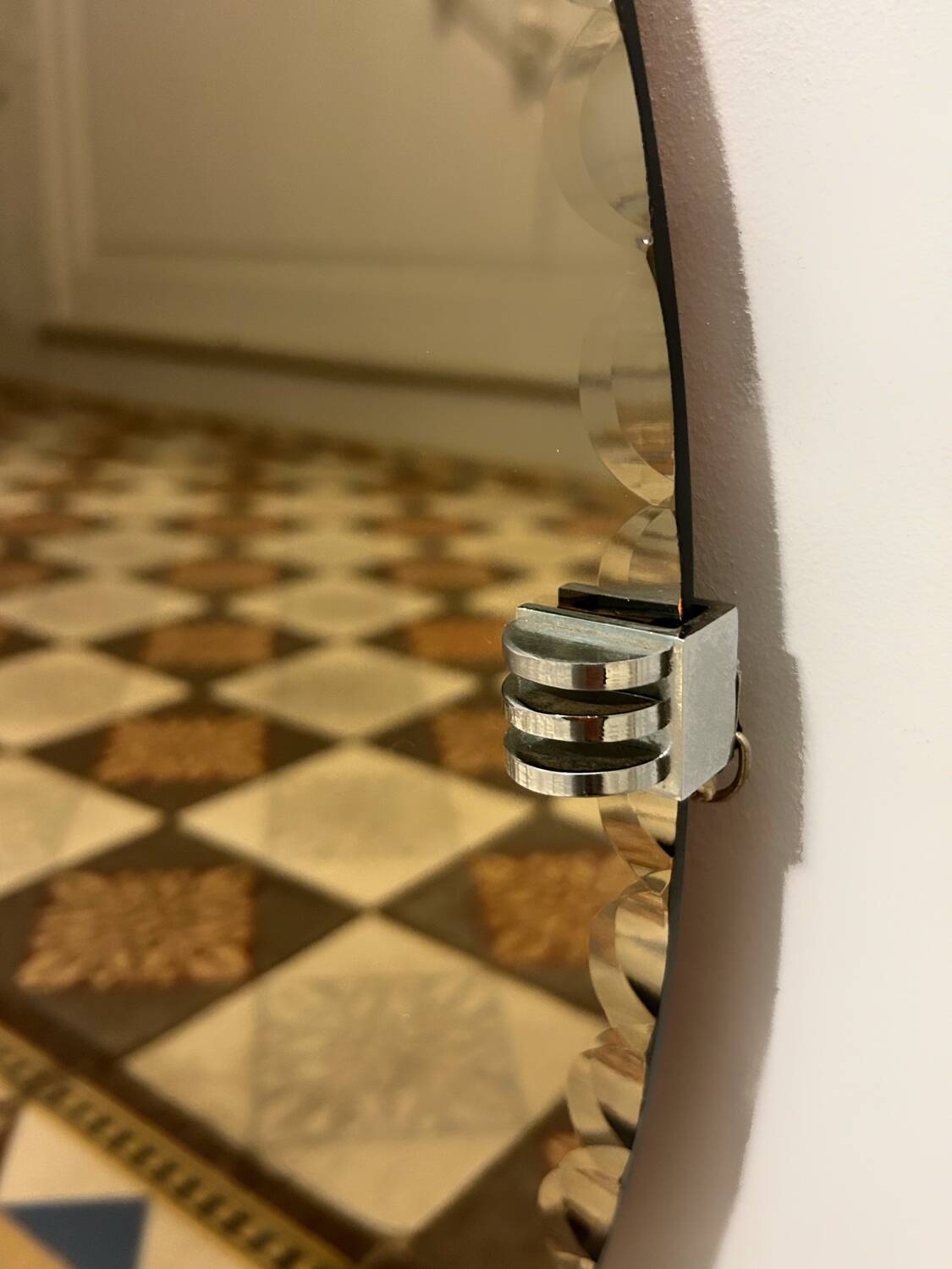 Vintage beveled smoked mirror