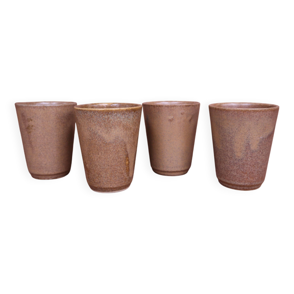 4 verres en grès Digoin