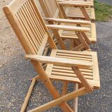 Teak garden armchairs
