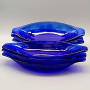 6 vintage LUMINARC France cobalt blue ice cream cups, "gourmet" model