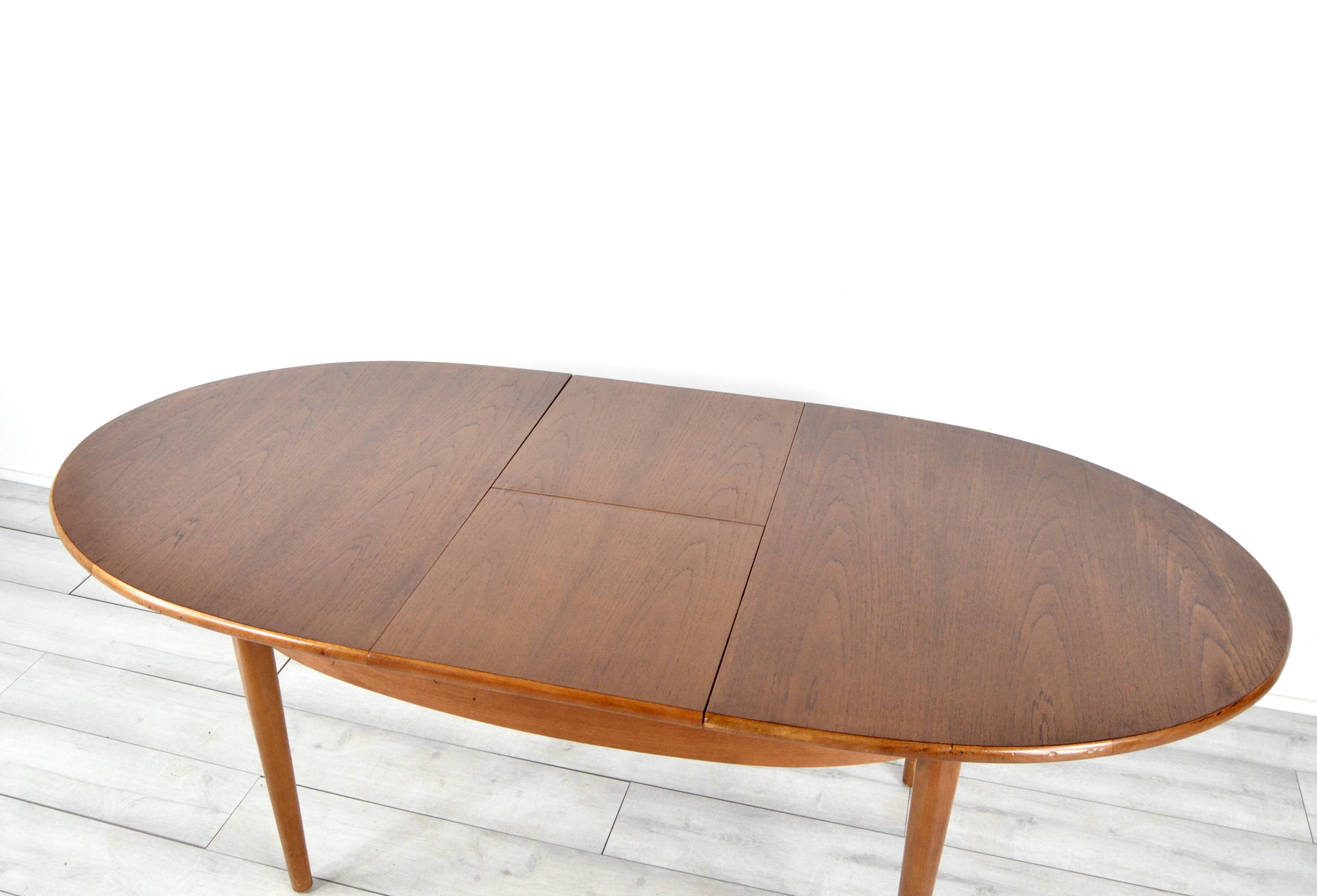 Table à manger extensible vintage en teck d'inspiration danoise