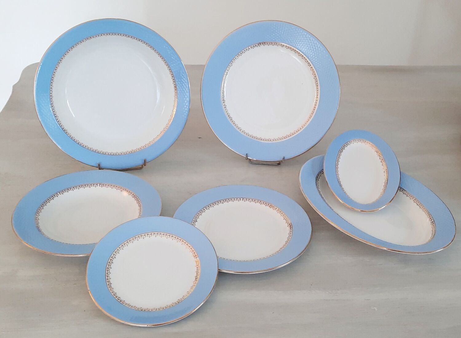 Hollow earthenware plates Café Gilbert by Moulin des Loups Vintage