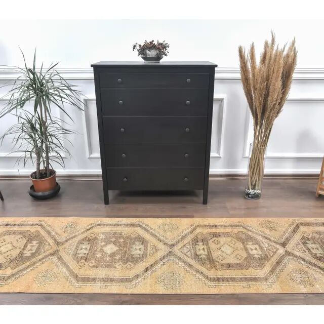 1970s Turkish Oushak wool runner rug 76x337