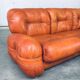 Mid-Century Modern Italian Leather 3 Seat Sofa, 1970s